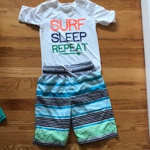 Boys Swim shirt and swim trunk set